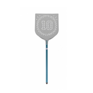 Lopata Pizza Model 10 Profesional Patrat Perforat, Aluminiu Anodizat 33x33 cm, Maner 60 cm