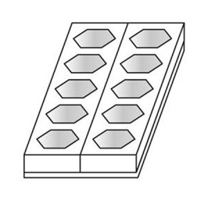 *Monoportii Hexagonale Ø 6.5 x H 4 cm - Set Matrite Formare 10 Produse, Tava 40 x 17 cm - Img 1