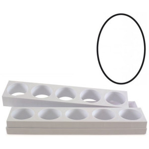 Monoportii Ovale 9 x 5 x H 4 cm - Set of 2 Moulds Form 10 Products, Tray 40 x 17 cm - Img 2