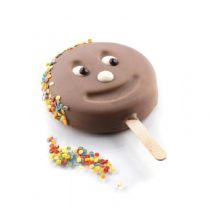 Mr Funny Silicone Ice Cream mould, 2 silicone moulds x 4 cav. Ø 8.3 x H 2.25 cm, 100 ml, 50 sticks - Img 1