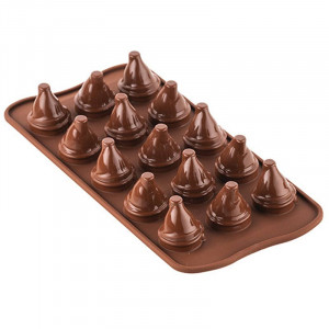 Mr &amp; Mrs Praline Mr &amp; Mrs Brown Silicone mould Ø 2.5 x H 4 cm, 10 ml, 15 cavities (SCG56) - Img 1