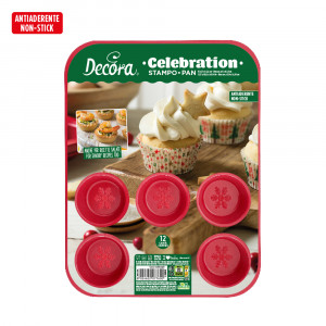 Muffin Tray - 12 cavities Ø 8 x H 2.9 cm, Non-stick Metal