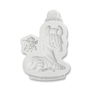Mulaj Silicon Baby Jungle Zebra si Floricica, 2 Subiecte Ø 2.5 si 7.3 cm - Img 2