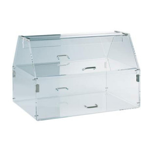 Neutra pad vitrin 2 polccal, átlátszó plexiüveg, 60 x 37 x H 40 cm, átlátszó plexiüveg, 60 x 37 x H 40 cm - Img 1