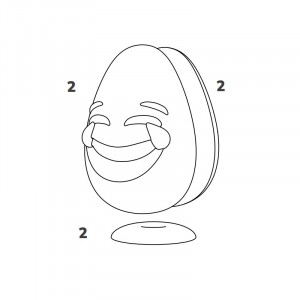 Ou Paste Funny Ø 14 x H 21.5 cm Set Matrite Plastic 2 Subiecte Ciocolata - Img 3