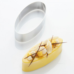 Oval stainless steel branch 27 x 12 x H 4 cm - Img 2