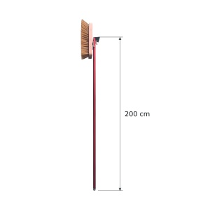 Oven Floor Brush, 18 cm with Brass Bristles and Scraper, 200 cm Red Aluminium Handle