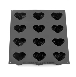 Pavoflex mould, 30 x 40 cm, Knitted Heart, 12 cavities, 8 x 7.3 x H 4.2 cm, 140 ml - Img 3