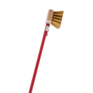 Perie Cuptoare Pizza Electrice, 22.5 cm cu Fire Alama, Maner Aluminiu 120 cm Rosu