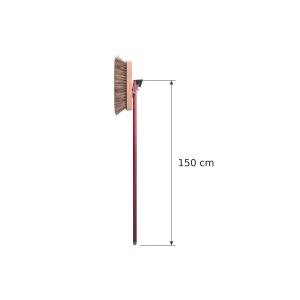 Pizza Oven Brush with Natural Pears and Scraper, 22,5 cm, Handle 150 cm Red