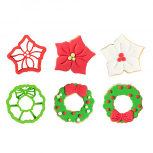 Plastic Christmas Cutters - Star, Wreath, Ø 8.5 - 9 x H 2.2 cm, 2 pieces - Img 2