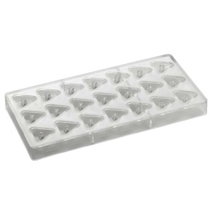 Polikarbonát forma Iconic Range 21 csokoládé Praliné csokoládé háromszög alakú, 3.3 x 3 x H 1.5 cm, 10 gr