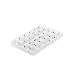 Polikarbonát + szilikon formakészlet, 24 üreg Szív, 3,5 x 2,7 x H 1,7 cm, 9,4 gr (CH020) - Img 2