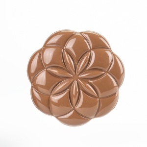 Polycarbonate Flower mould, 2 cavities, 10.9 x 10.7 x H 1.25 cm, 90 gr - Img 1