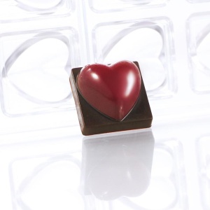 Polycarbonate mould 24 Chocolate Praline Hearts, 3 x 3 x H 1,75 cm, 11 gr - Img 4
