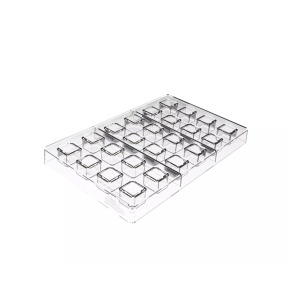 Polycarbonate mould 24 Praline Cube, 2.1 x 2.1 x H 2.1 cm, 17.5 x 27.5 cm (CH029), 8.5 ml - Img 3