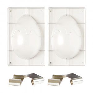 Polycarbonate mould Chocolate Egg Gulp, 1 Cavity, 20.5 x 13.5 x H 7.5 cm, Set 2 Pieces - Img 3