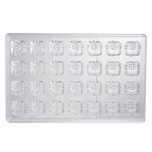 Polycarbonate mould Polycarbonate Gift Boxes 28 Chocolate Pralines, 2,6 x 2,6 x H 2 cm, 11 gr - Img 2