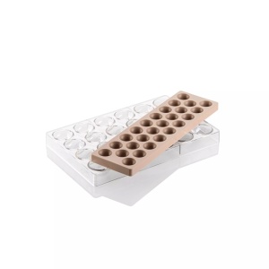 Polycarbonate + silicone mould, 24 Praline Semisphere, Ø 3.5 x H 1.8 cm, 12 ml (CH037) - Img 4
