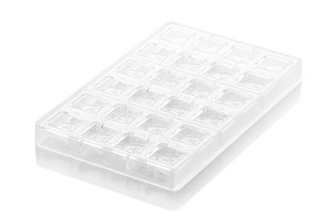 Polycarbonate Wave mould, 24 cavities, 2.8 x 2.8 x H 1.3 cm, 8 ml (CH001) - Img 2