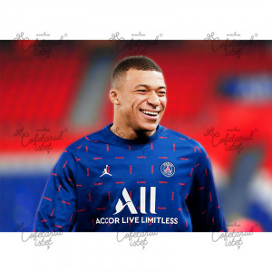Printed Waffle Football Mbappe Mbappe Model 2, A4 - Istet Confectioner