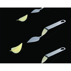 Rozsdamentes acél spatula Decor Chocolate - Leaf modell B, 4.2x2.2 cm, 4.2x2.2 cm - Img 5