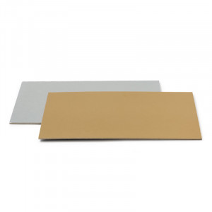 Set 100 Platouri Tort Dreptunghi 2 Fete, Auriu/Argintiu, 40x30xH0.1cm - Img 1