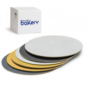 *Set 50 drb, kerek torta tányér 2 oldalú fekete/arany, Ø20xH0.3cm - Img 2