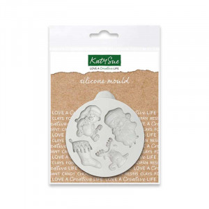 Silicon Christmas mould, 2.5 - 4 x 2 - 3 cm, 4 decorations - Img 1
