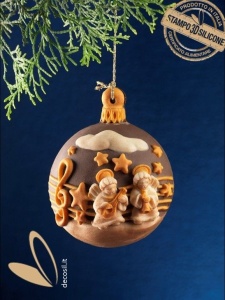 Silicon Christmas Mould - 3D Christmas Carol Globe, Ø 8 cm - Img 1