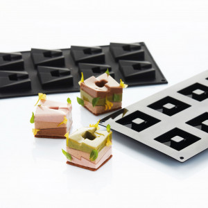 Silicon Cub mould 5 x 5 x H 1.6 cm, 8 cavities, 28 ml - Img 2