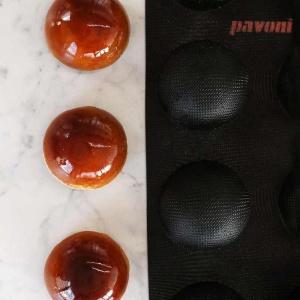 Silicon Fibreform mould 60x40cm 24 cav. Semisphere Ø 7 x H 4 cm, 110 ml - Img 1