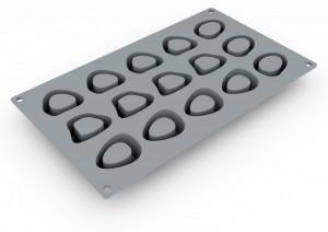 Silicon Gourmand Ossobuco mould 4.8 x 4 x H 2.3 cm, 15 cavities, 15 ml - Img 5
