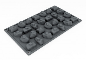 Silicon Gourmand shape 3.9 x 2.9 x H 1.8 cm, 28 cavities - Img 2