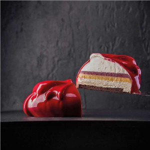 Silicon mould 3D Inima 3D cake mould 18 x 16 x H 6.7 cm, 1000 ml - Img 2