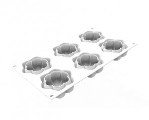 Silicon mould Hana Ø 7.2 x H 3 cm, 6 cavities x 87 ml - Img 2