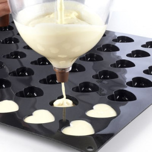 Silicon mould Heart Mignon 3.6 x 3.9 x h 1.6 cm, 70 cavities, 11 ml (SQ032) - Img 4