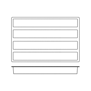 Silicon Rectangular Trunchi Rectangular 49.5 x 7 x H 7 cm, 4 cavities, 2400 ml, (SQ016) - Img 4