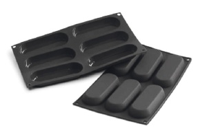 Silicon Savoy mould 12.8 x 4.7 x H 1.7 cm, 6 cavities
