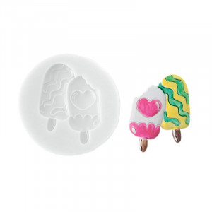Silicone Ice Cream Mould, 2 Subjects, 4.1 x 5 cm (SLK379) - Img 1