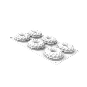 Silicone mould Kaleido 75 Ø 7.5 x H 2.5 cm, 6 cavities x 75 ml - Img 2