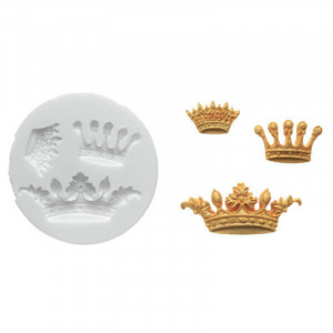 Silicone moulding 3 decorations Crown (SLK281) - Img 1