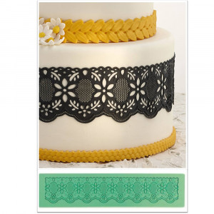 Silicone moulding lace border, L 28.5 cm - Img 2