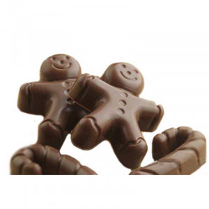 Silicone Praline mould Silikomart Mr Ginger 4.3 x 3.5 x H 1.2 cm, 4 ml, 12 cavities (SCG12) - Img 2