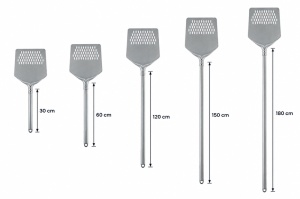 Smart Pizza Shovel, Perforated Square, Anodised Aluminium, 36x36 cm, 30 cm Handle - Img 2