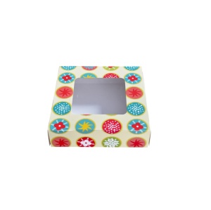 Square Box with Window, Desert, Cardboard Kaleidoscope Design 25 x 25 x H 5 cm - Img 3