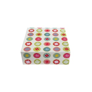 Square Desert Box, Cardboard Kaleidoscope Design 22 x 22 x H 8 cm - Img 2