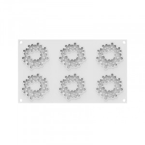 Szilikon Decor Top/Insertion forma Flora Ø 7,5 x H 0,75 cm, 6 üreg, 19 ml - Img 4