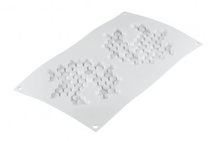 Szilikon Decor Top/Insertion forma, méhsejt Ø 14 x H 1 cm, 2 üreg (HONEY HONEY 80) - Img 4