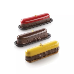 Szilikon forma Ecler 13,5 x 2,8 x H 3,7 cm, 8 üreg + vágó + 10 tálca, 120 ml
